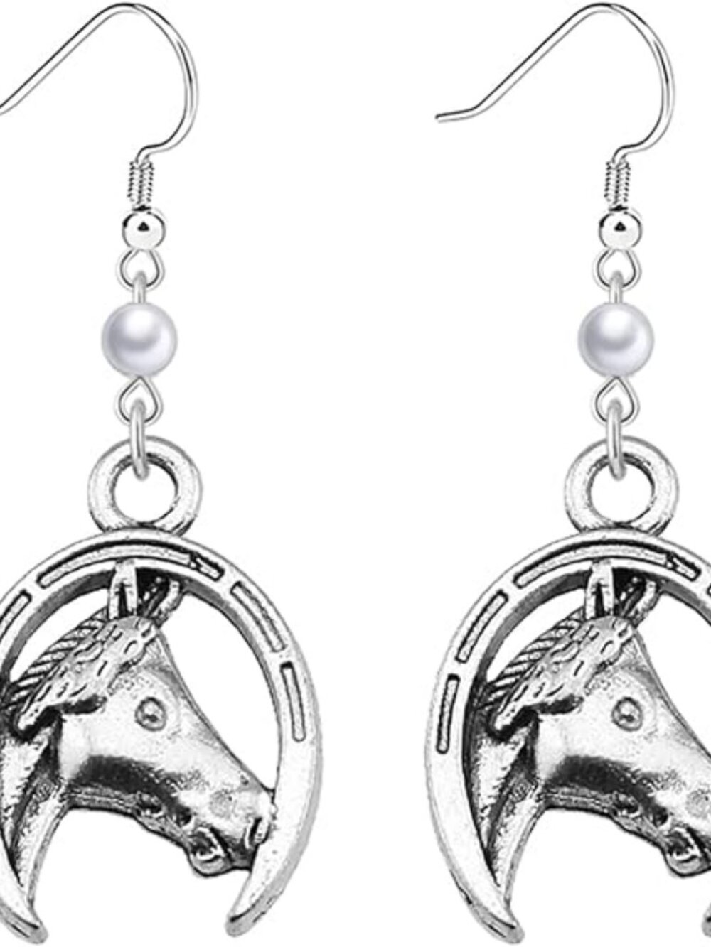 New Silver Western Earrings Set Rustic Western Horse Horseshoe U Shaped Concho